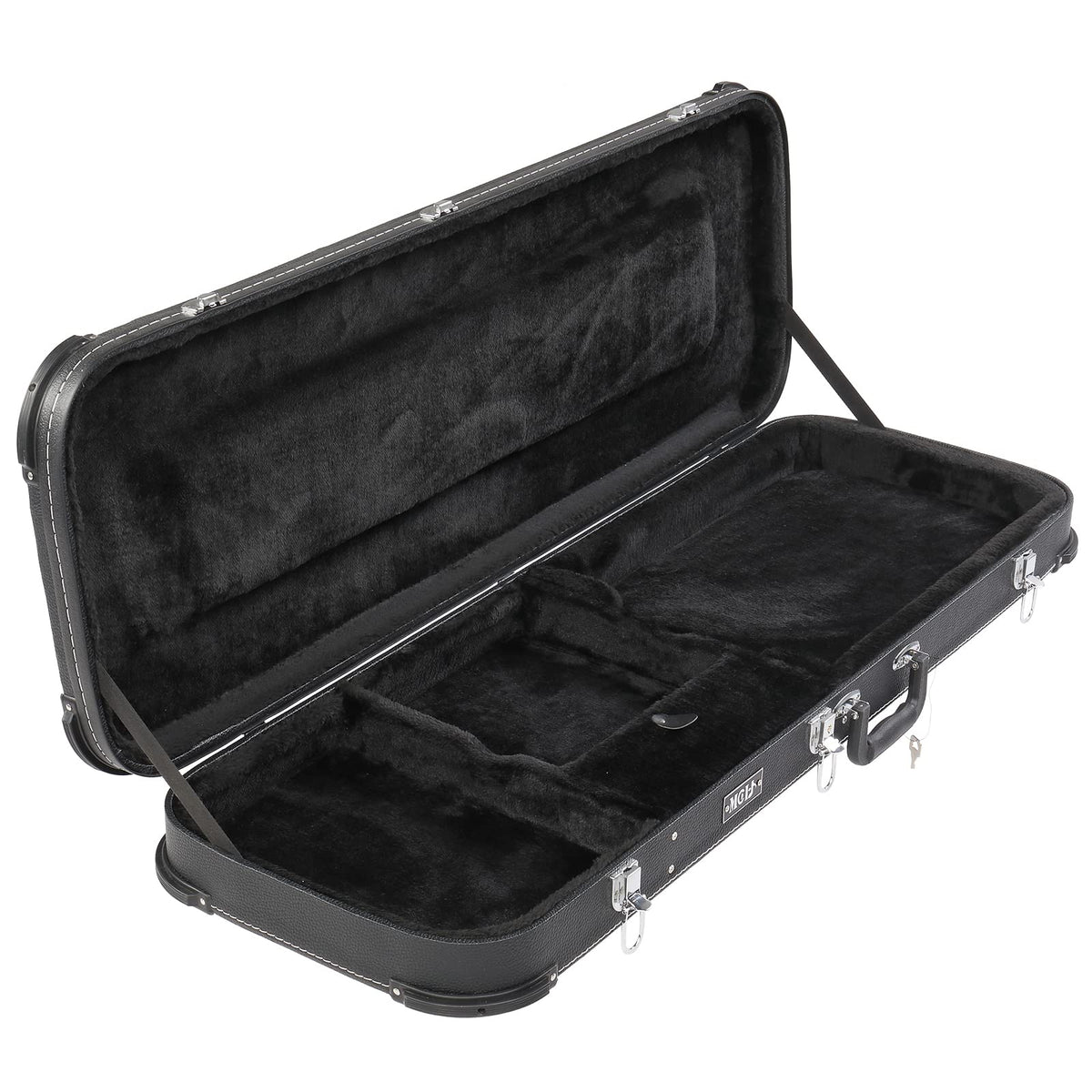 Black Electric Guitar Wood Hard Case with Handle H5807