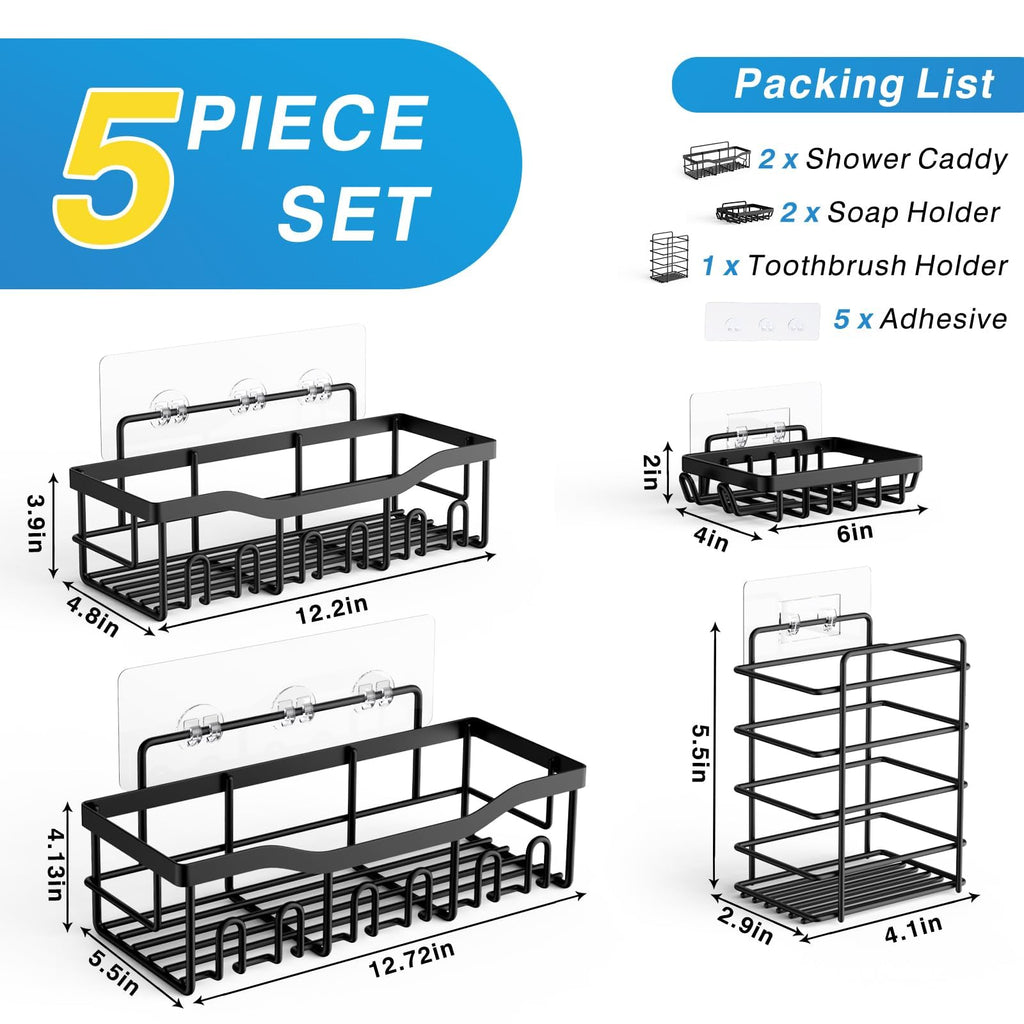 5 Pack Rustproof Stainless Steel Shower Caddy Y46118