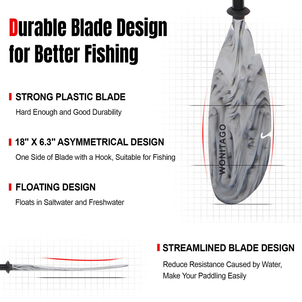 Adjustable Kayak Paddle with Leash M25990