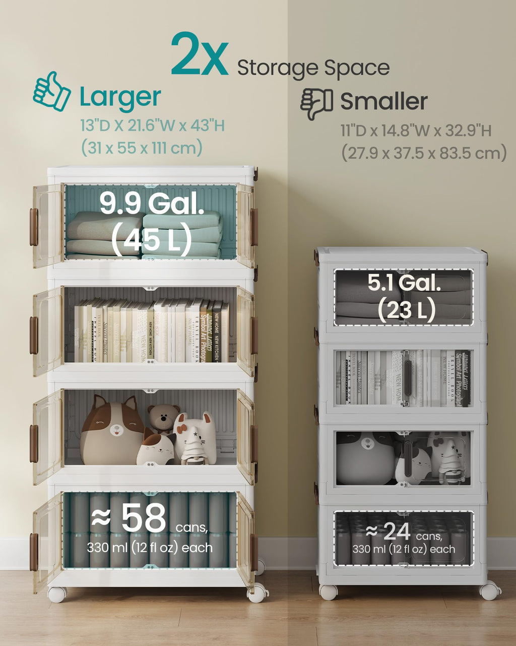 48QT Stackable Storage Bins with Lid G834
