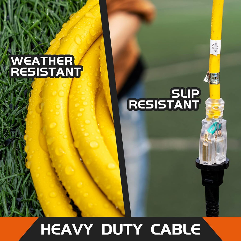 Yellow 12 Ft 12 Gauge Outdoor Extension Cord R420288
