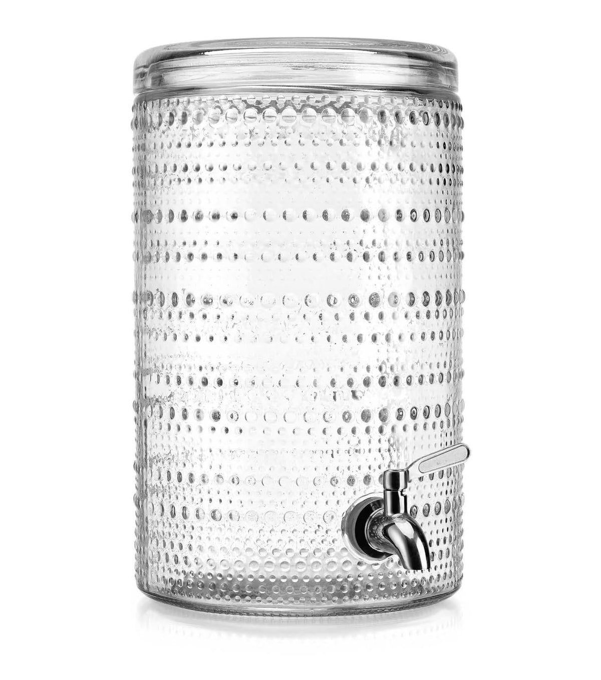 2 Gallon Clear Glass Beverage Dispenser with Stainless Steel Spigot X758