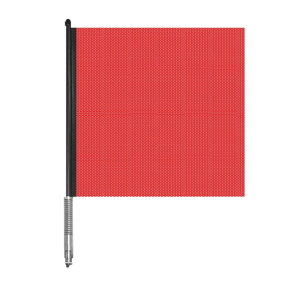 Red 18" x 18" Jersey Mesh Flag with Aluminum Rod & Stainless Steel Spring E5791