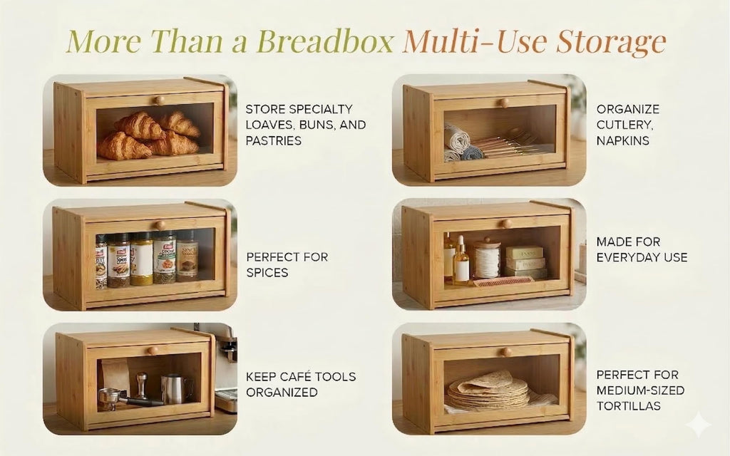 Bamboo Bread Box with Lid Y269736