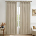 86 Inch Blackout Linen Blend Insulated Curtain 2 Panels Set D142162