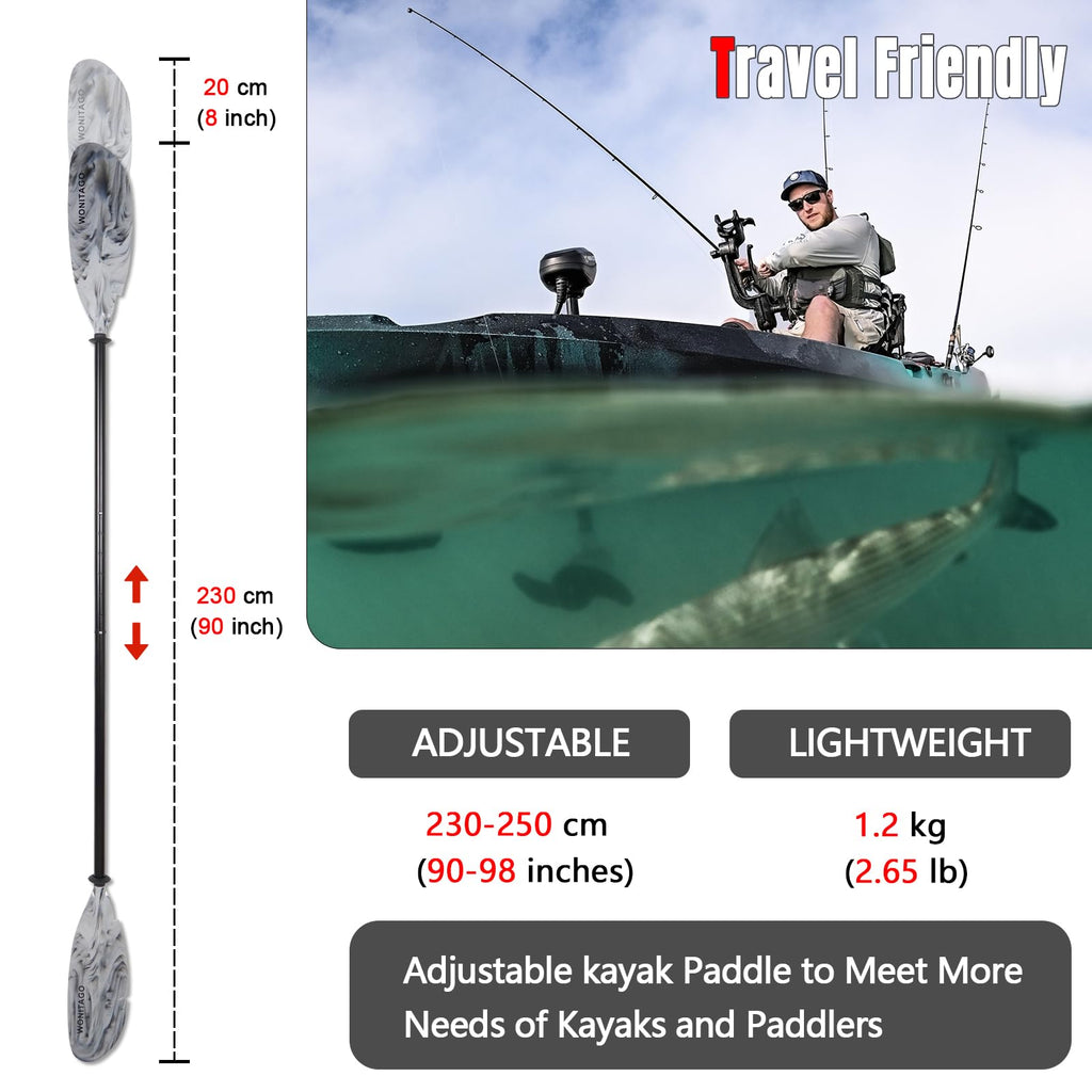 Adjustable Kayak Paddle with Leash M25990