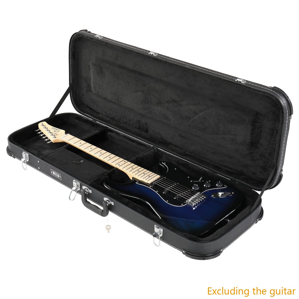 Black Electric Guitar Wood Hard Case with Handle H5807
