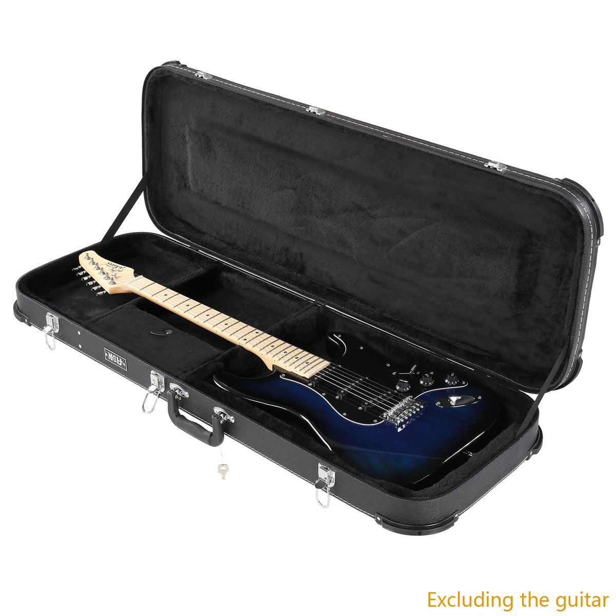 Black Electric Guitar Wood Hard Case with Handle H5807