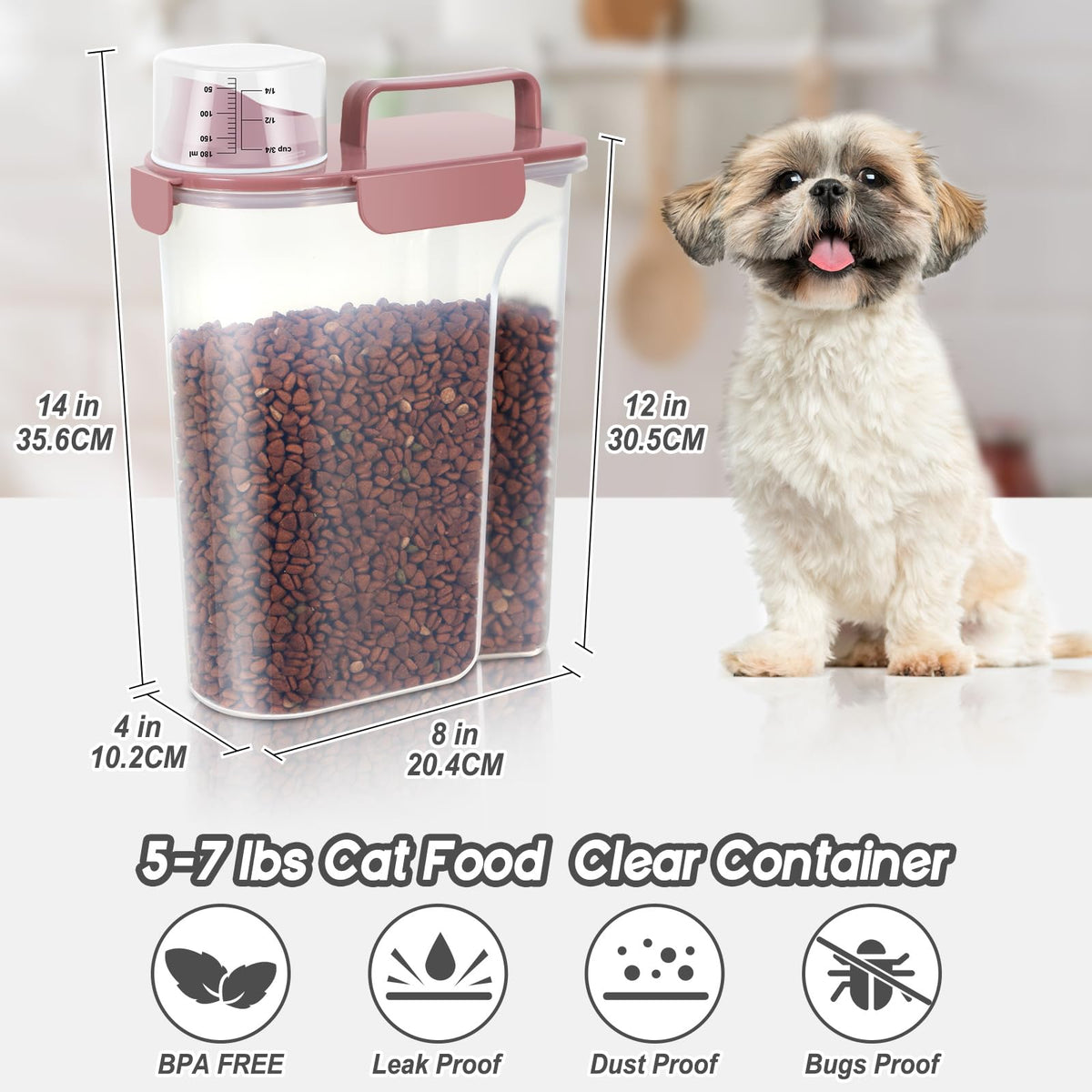 5Lbs/6Qt Airtight Pet Storage Container 2pack M62716