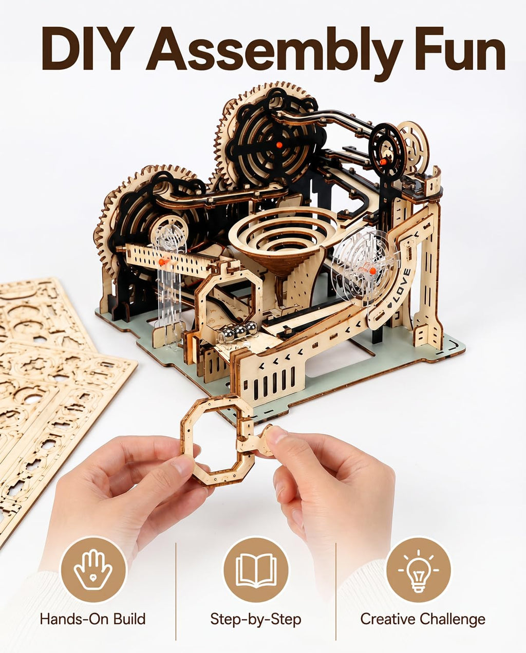 3D Wooden Puzzle Marble Run Model Kit R81076