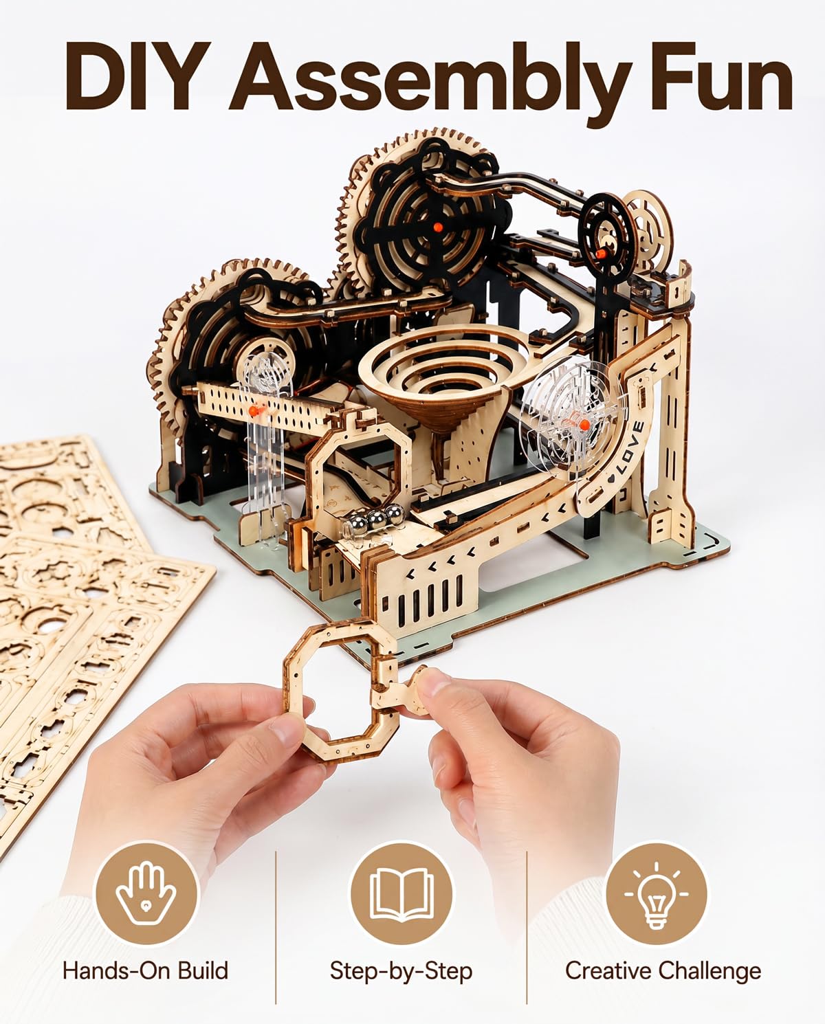 3D Wooden Puzzle Marble Run Model Kit R81076