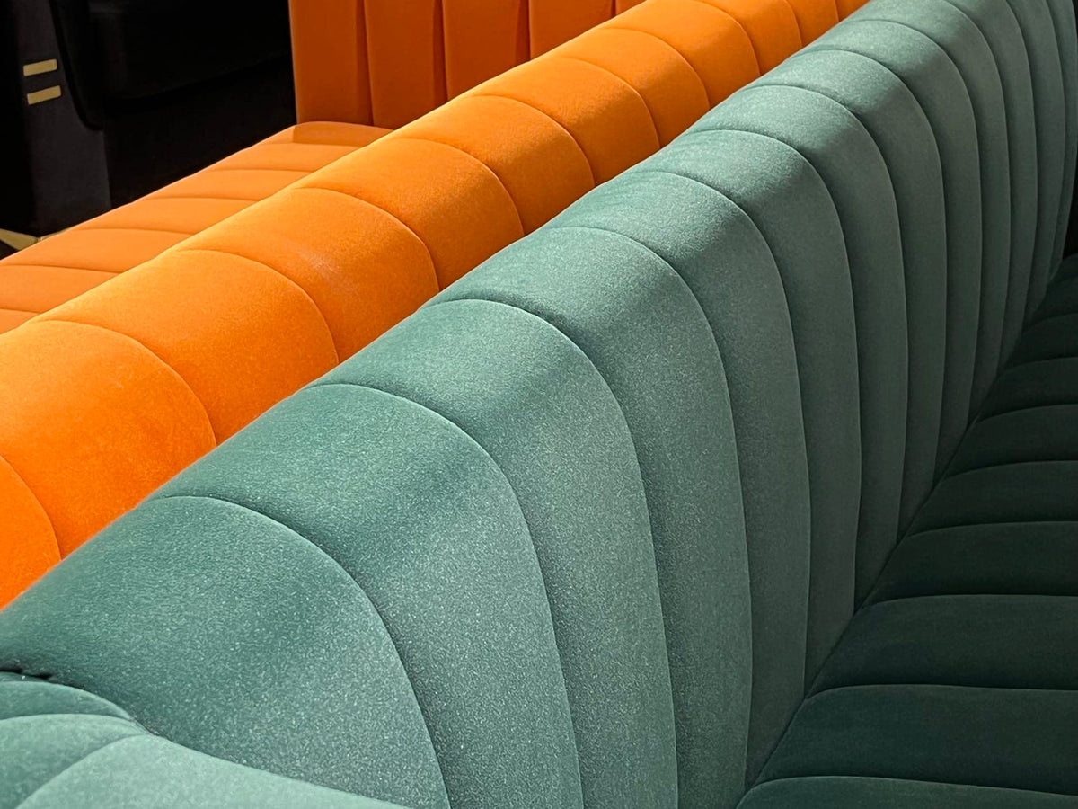 Orange Velvet 80 Inch 3 Seat Sofa T8238