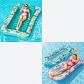 Inflatable Tanning Pool Lounger Float with Pillow & Cup Holder, 2 Pack Q7953