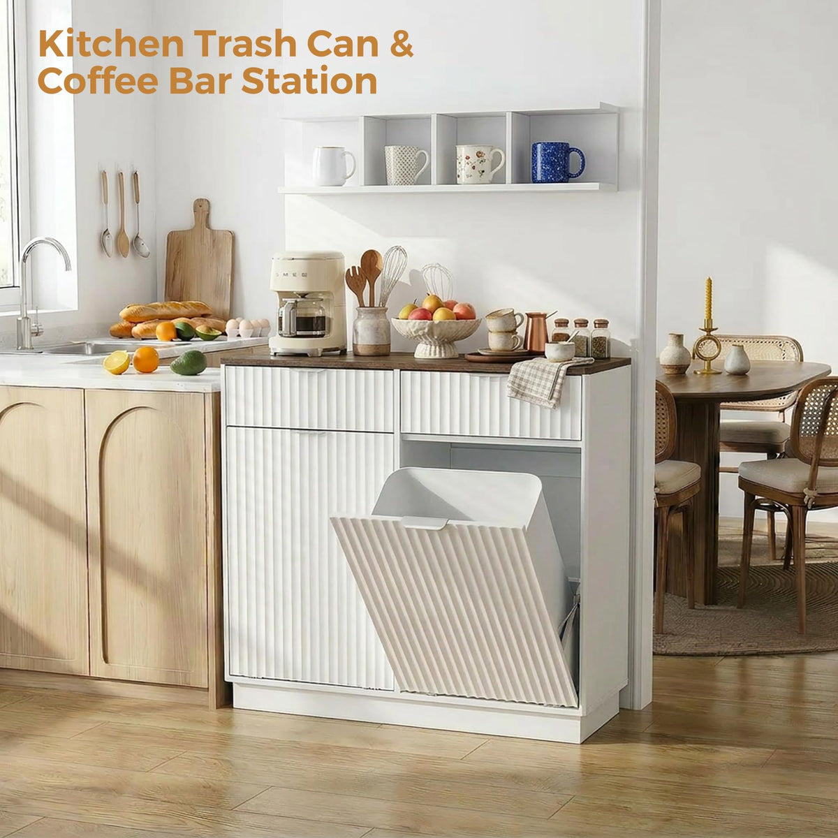 20 Gallon Tilt Out Trash Cabinet with 2 Drawers A103