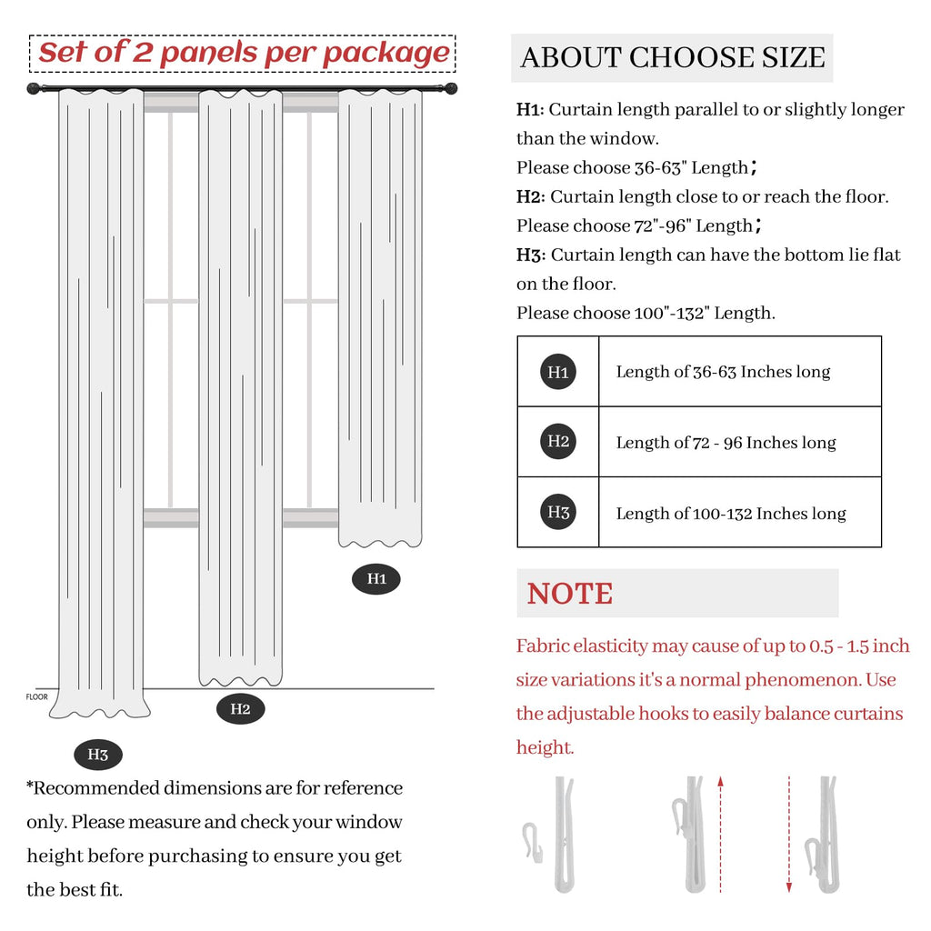 86 Inch Blackout Linen Blend Insulated Curtain 2 Panels Set D142162