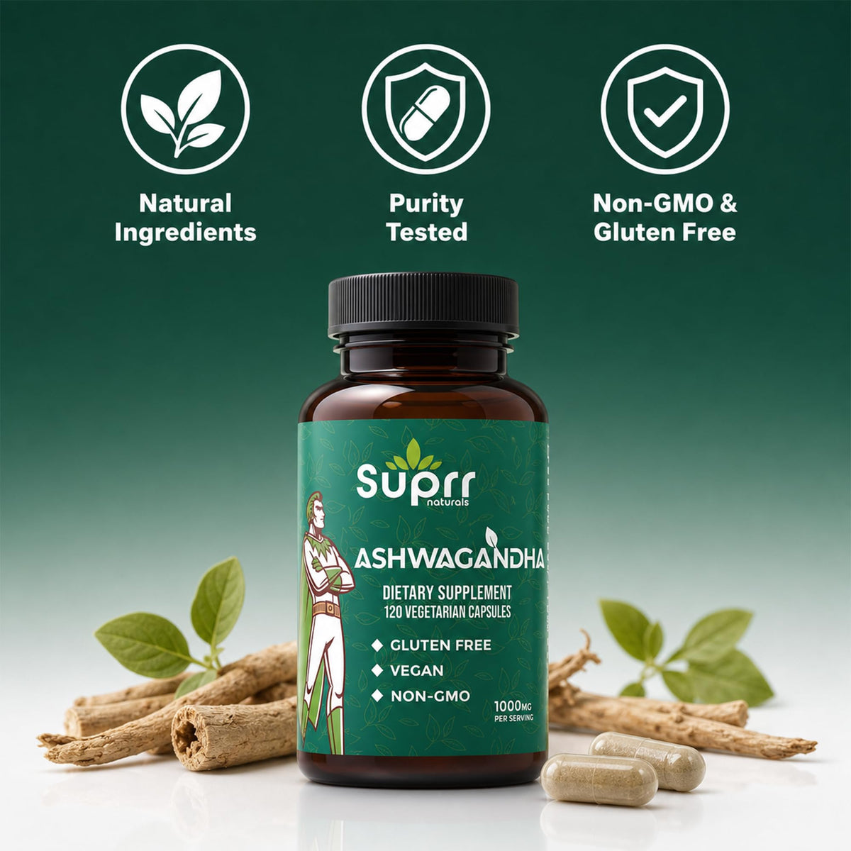 Ashwagandha 1000mg Supplement 120 Capsules S79500