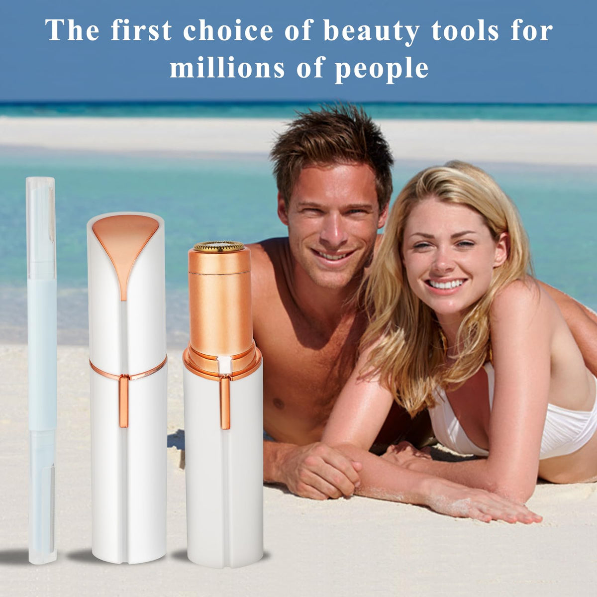 Electric Painless Facial Hair Removal Device with 2 Replacement Heads I19523