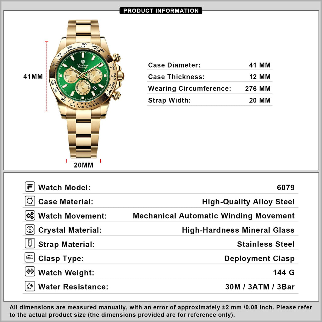 Men's Automatic Stainless Steel Mechanical Watch W209