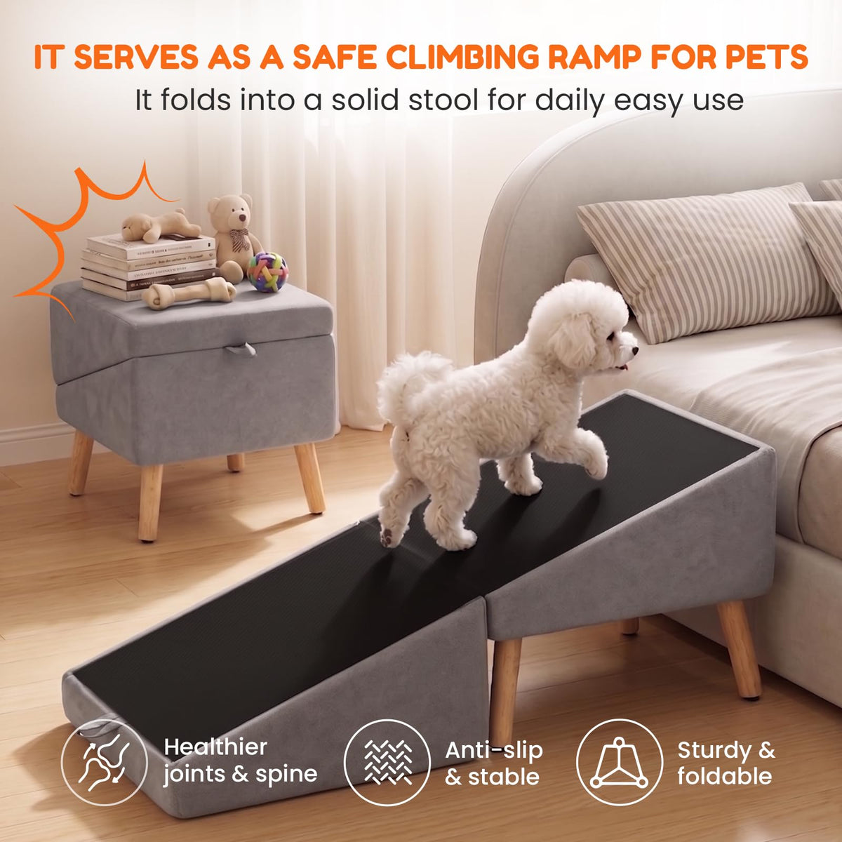 Foldable Dog Ramp Gray A52510