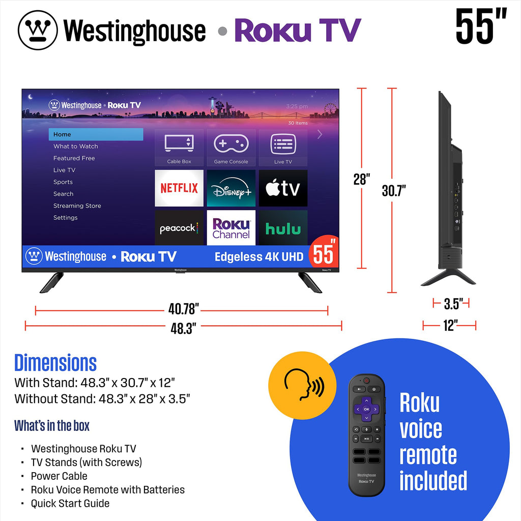 55 Inch 4K TV and 2.0 Channel Soundbar L542