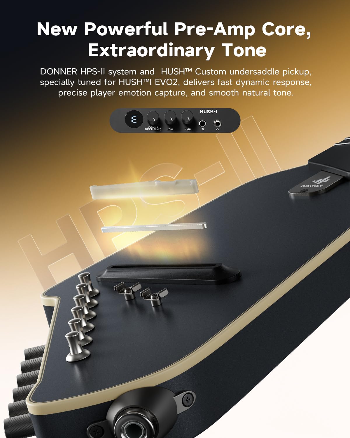 Black Acoustic Electric Travel Guitar V795623