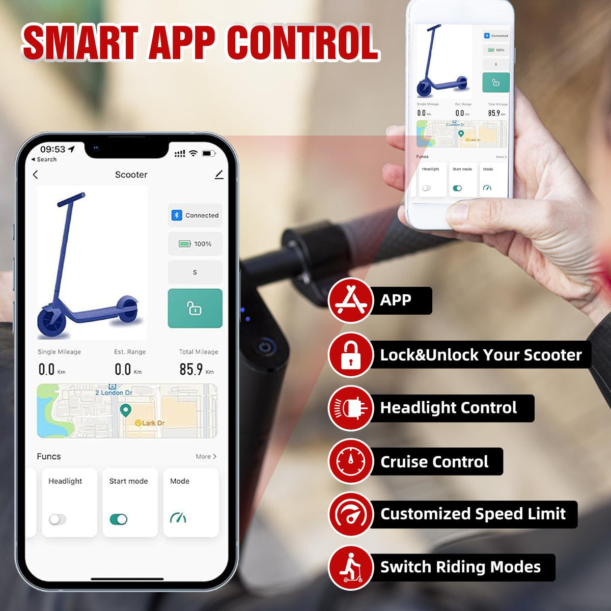 Electric Scooter with 350W/500W Motor, 8.5" Solid Tires, Foldable G95098