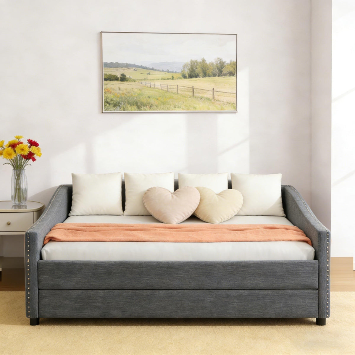 Full Size Upholstered Daybed with Trundle Z398