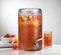 2 Gallon Clear Glass Beverage Dispenser with Stainless Steel Spigot X758
