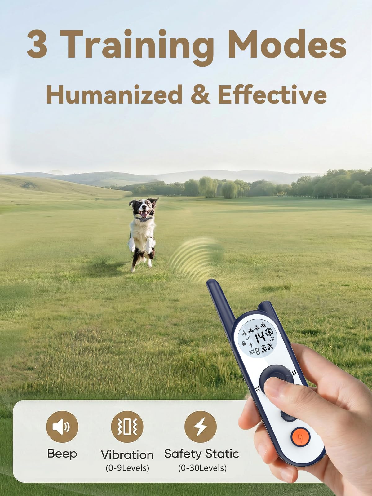 Wireless Dog Fence System, 3500ft Adjustable Waterproof Rechargeable Training Collar K602