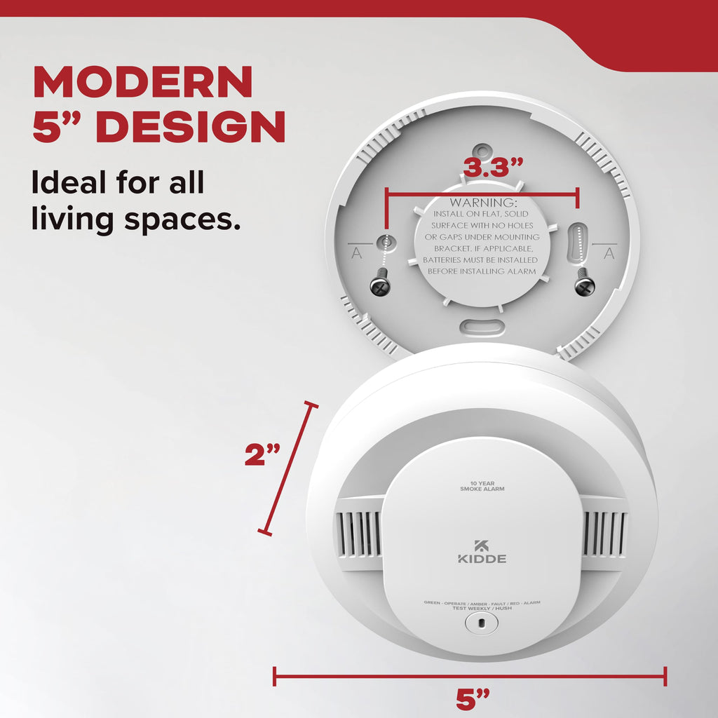 Smoke Detector, 10-Year Battery Powered, 85 dB Alarm, 1 Pack K3332