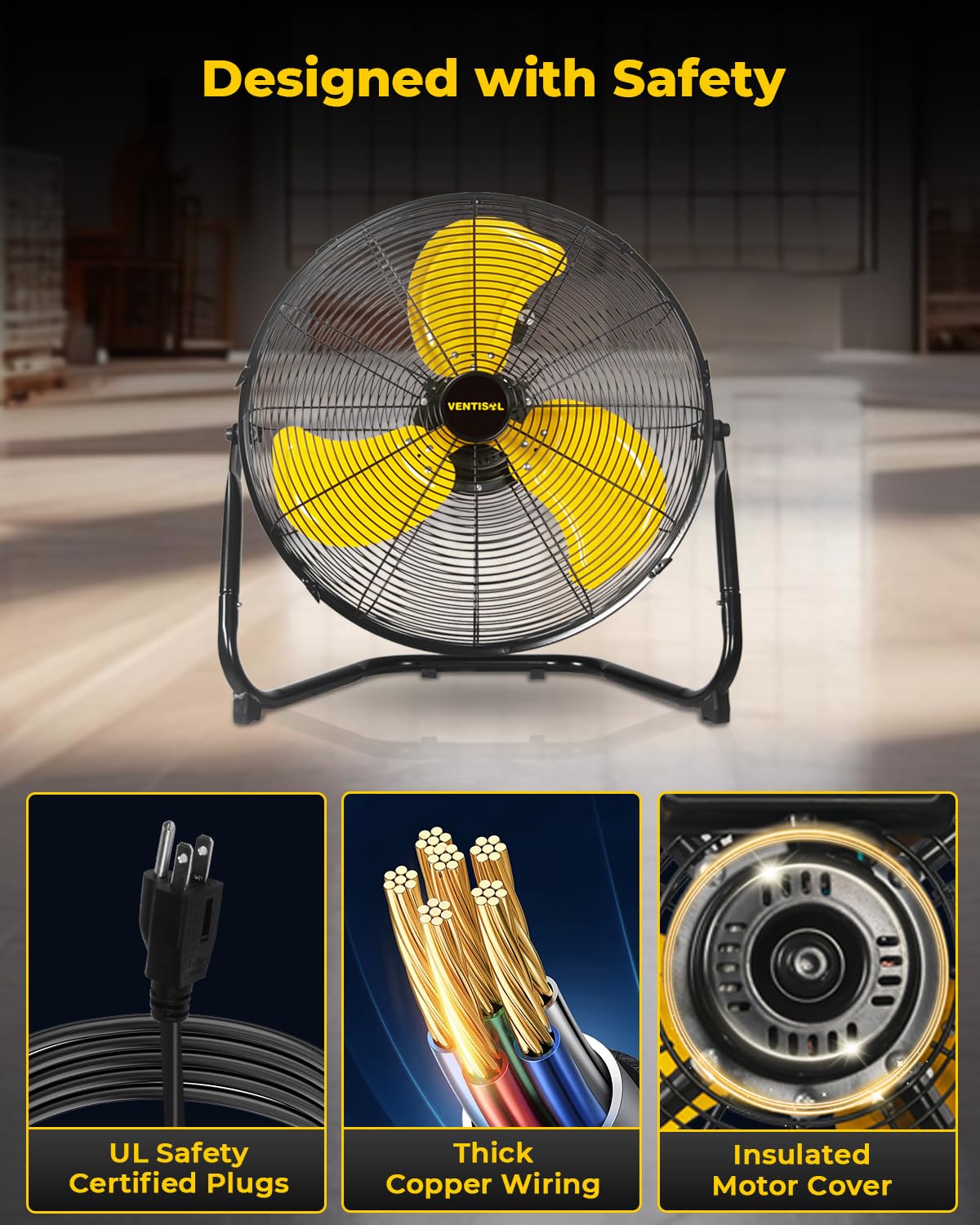 20 Inch 3 Speed Portable Floor Fan M295036