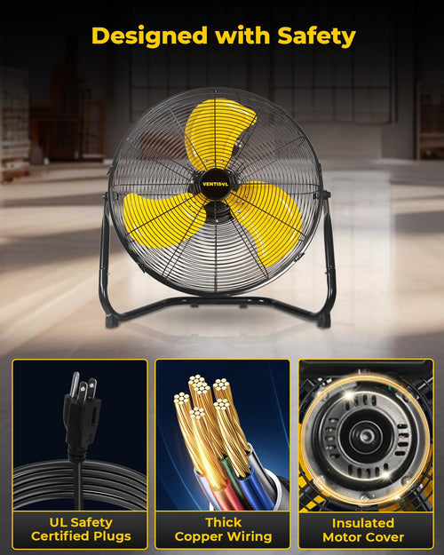 20 Inch 3 Speed Portable Floor Fan M295036