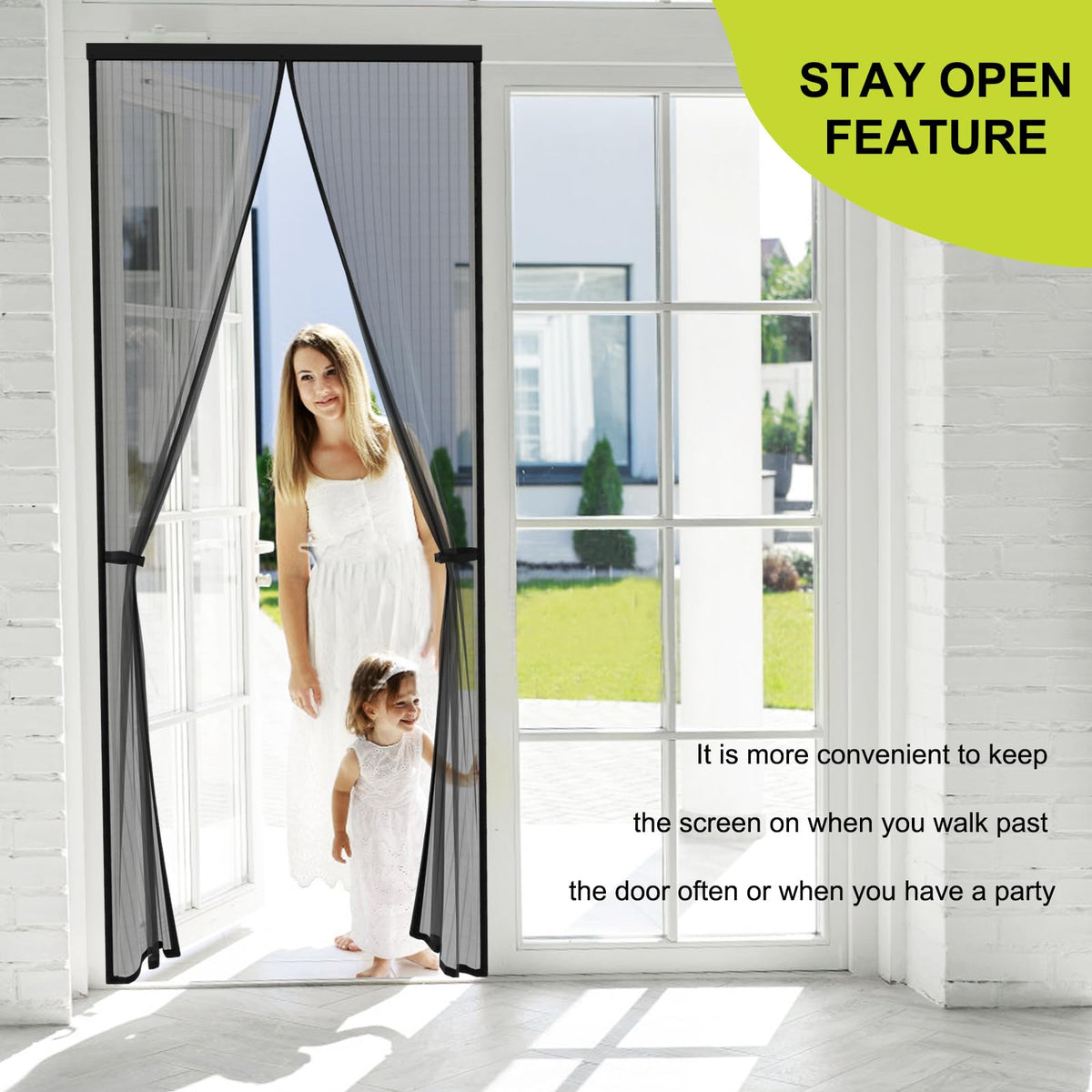 Magnetic Screen Door 36 x 82 in Mesh Curtain W9032
