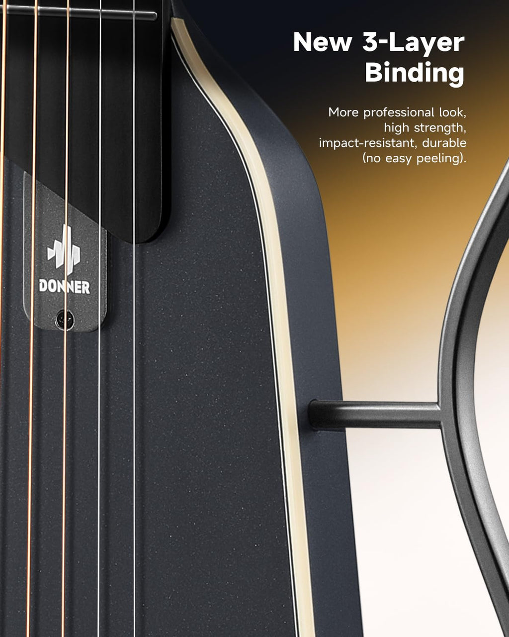 Black Acoustic Electric Travel Guitar V795623