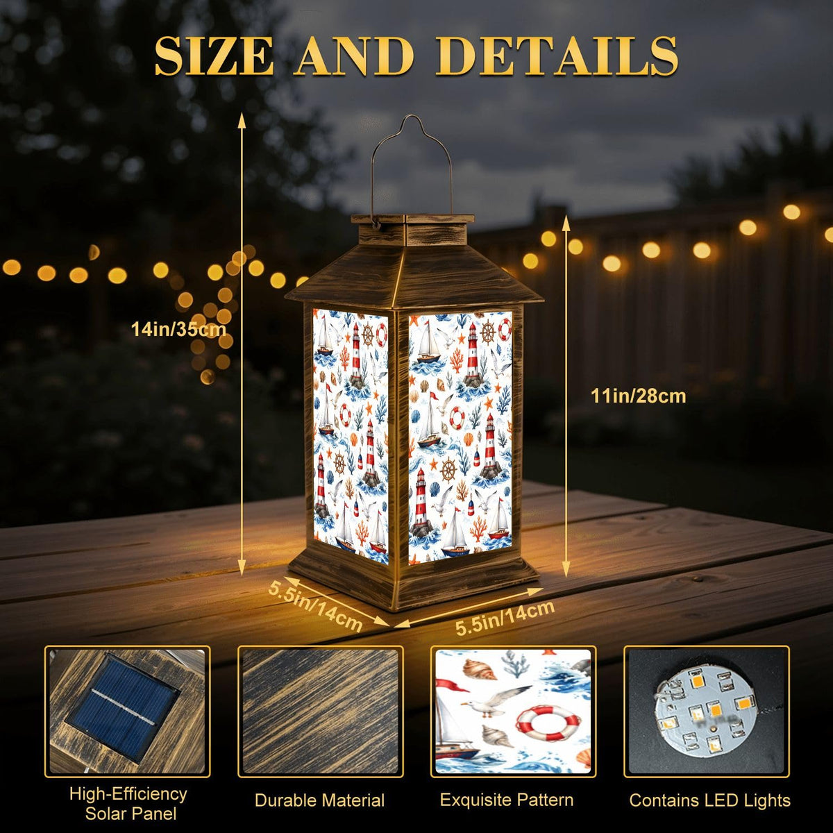 Waterproof LED Solar Lantern W54496