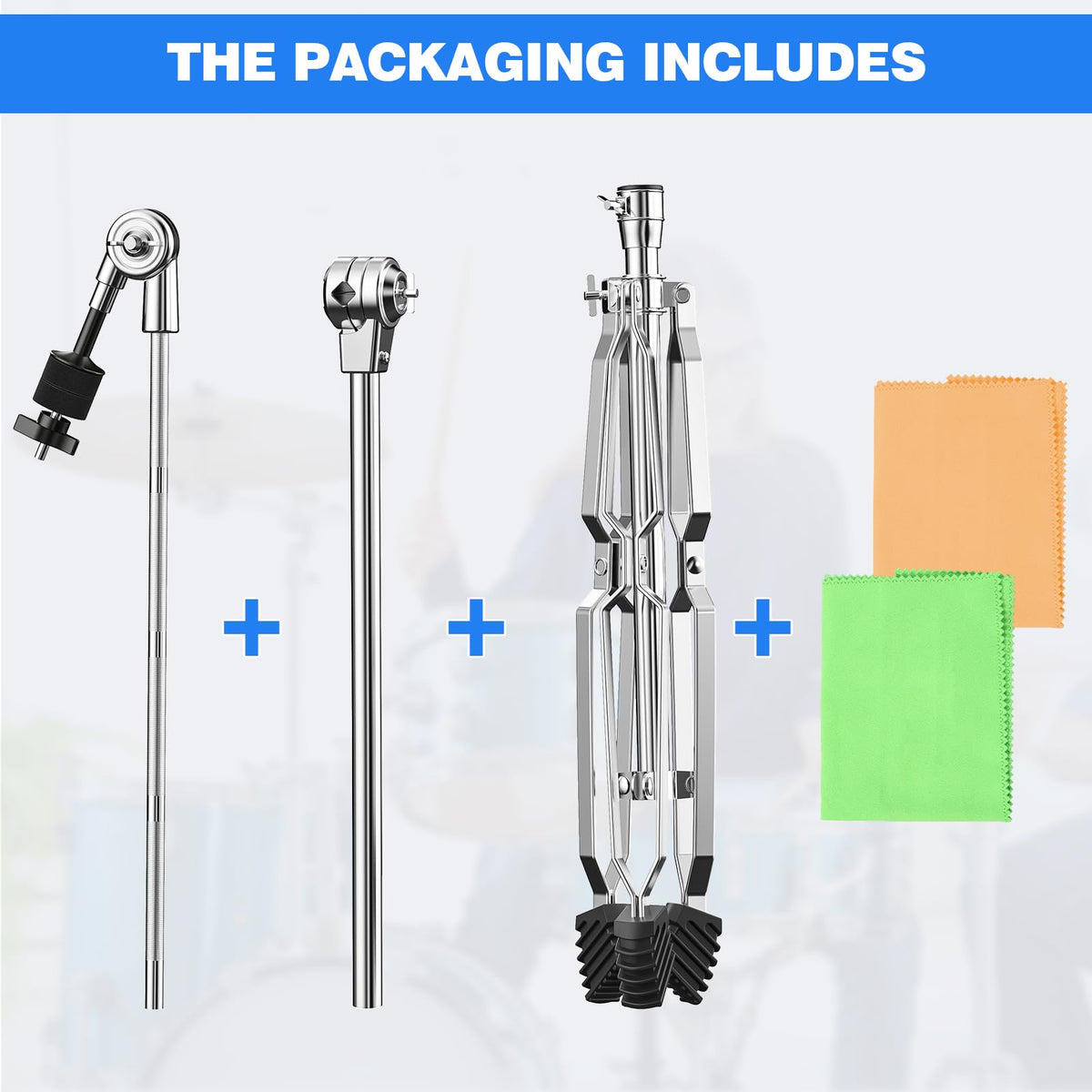 Adjustable Boom Cymbal Stand with Double Braced Legs M23393