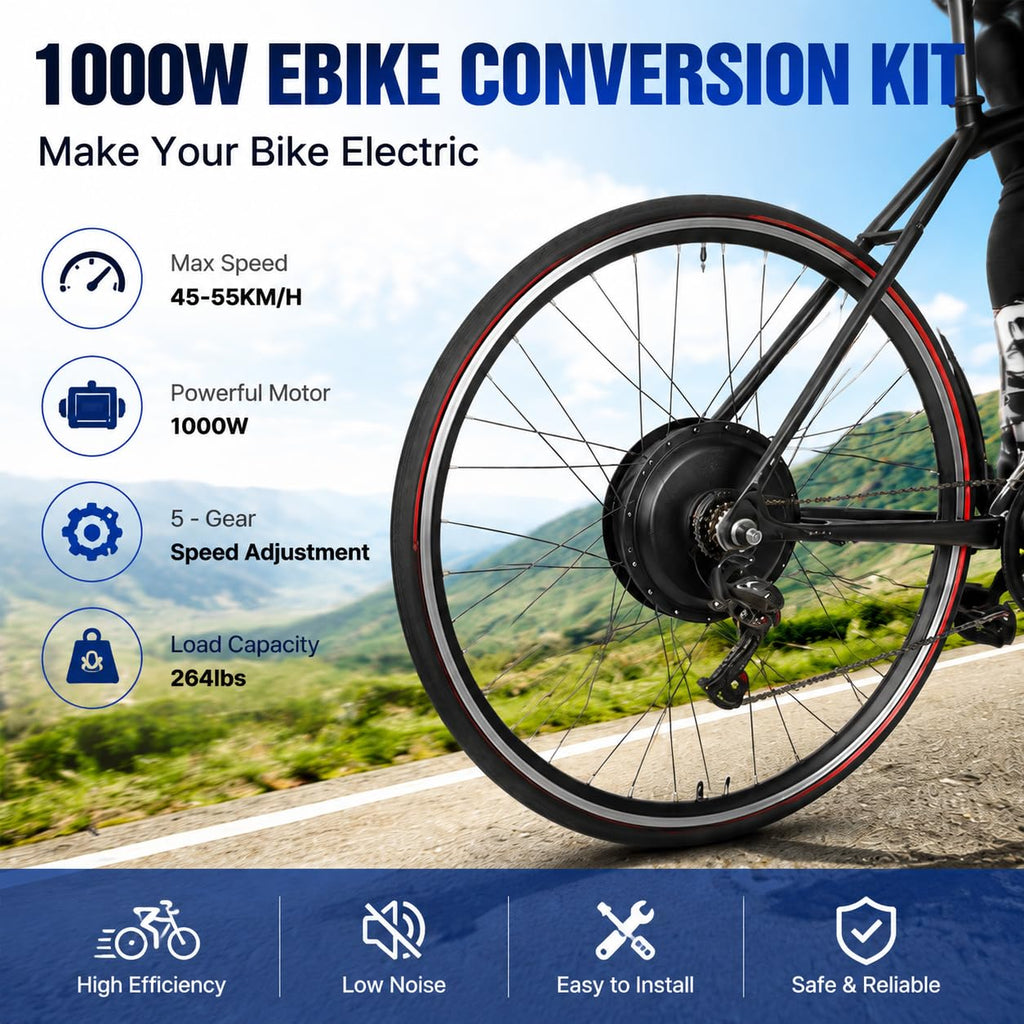 48V 1000W Brushless Front Wheel Electric Bike Conversion Kit Q433160