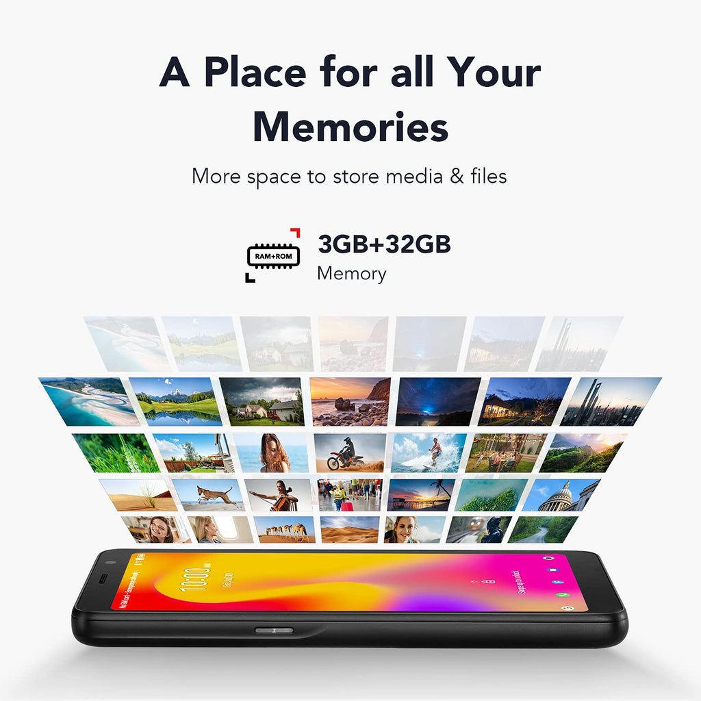 Unlocked Smartphone 5.5" HD+ Display 32GB 3000mAh Android 11 Black G13540