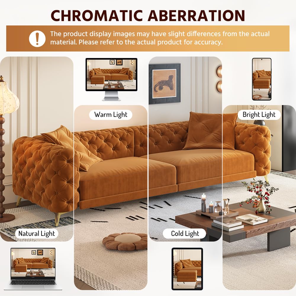 Orange Velvet Sofa Bed A92338