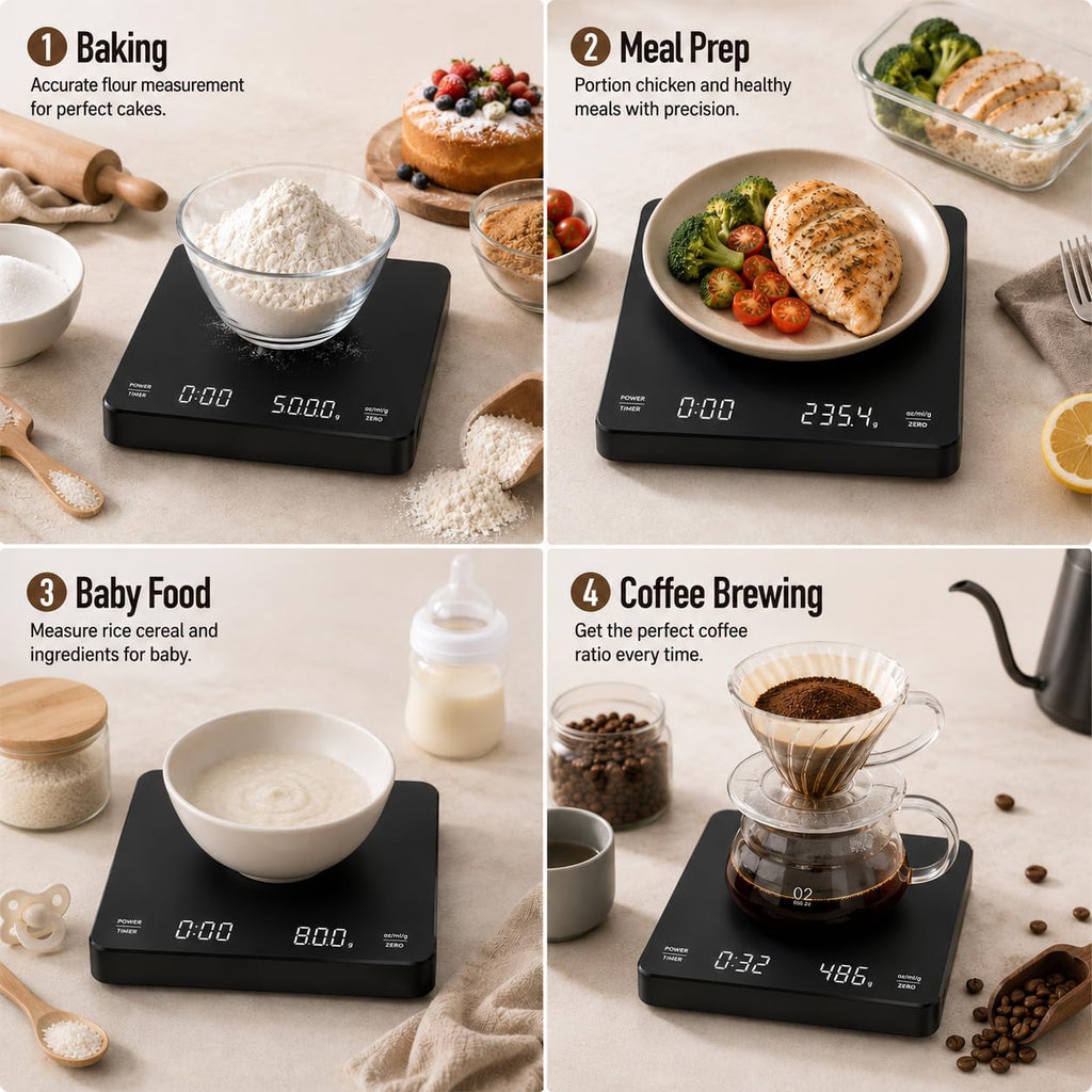Rechargeable Digital Coffee Scale with Timer K7357