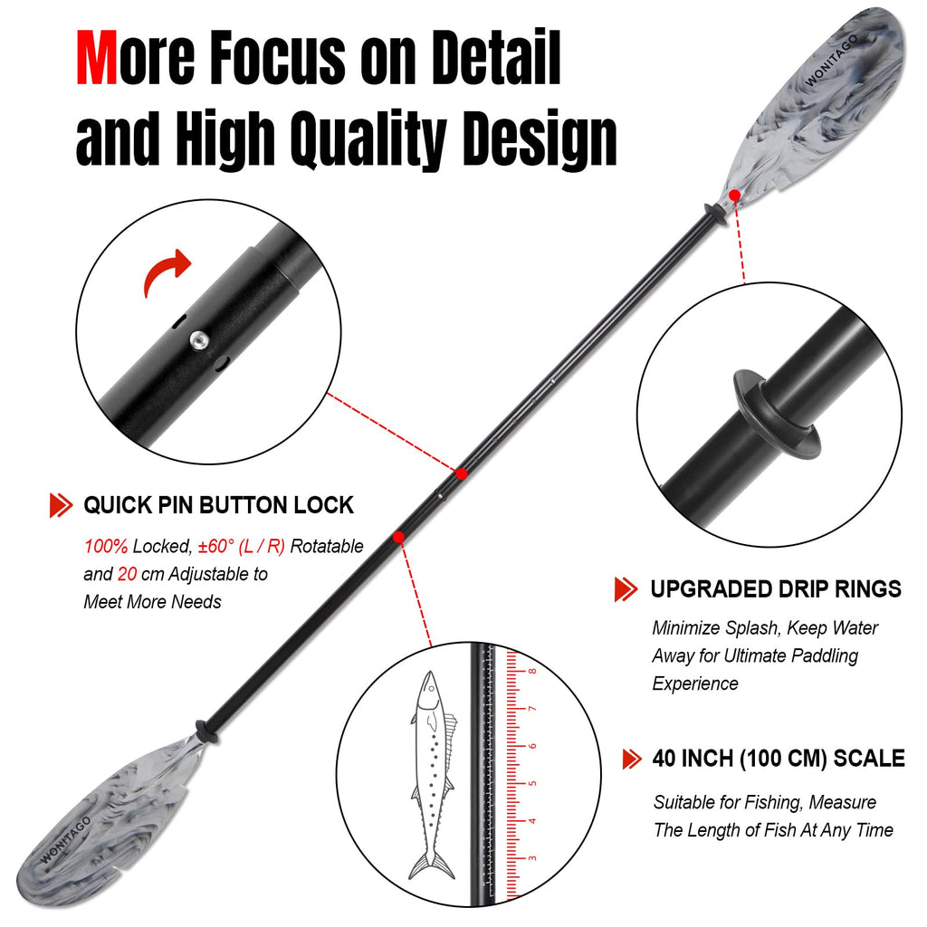 Adjustable Kayak Paddle with Leash M25990
