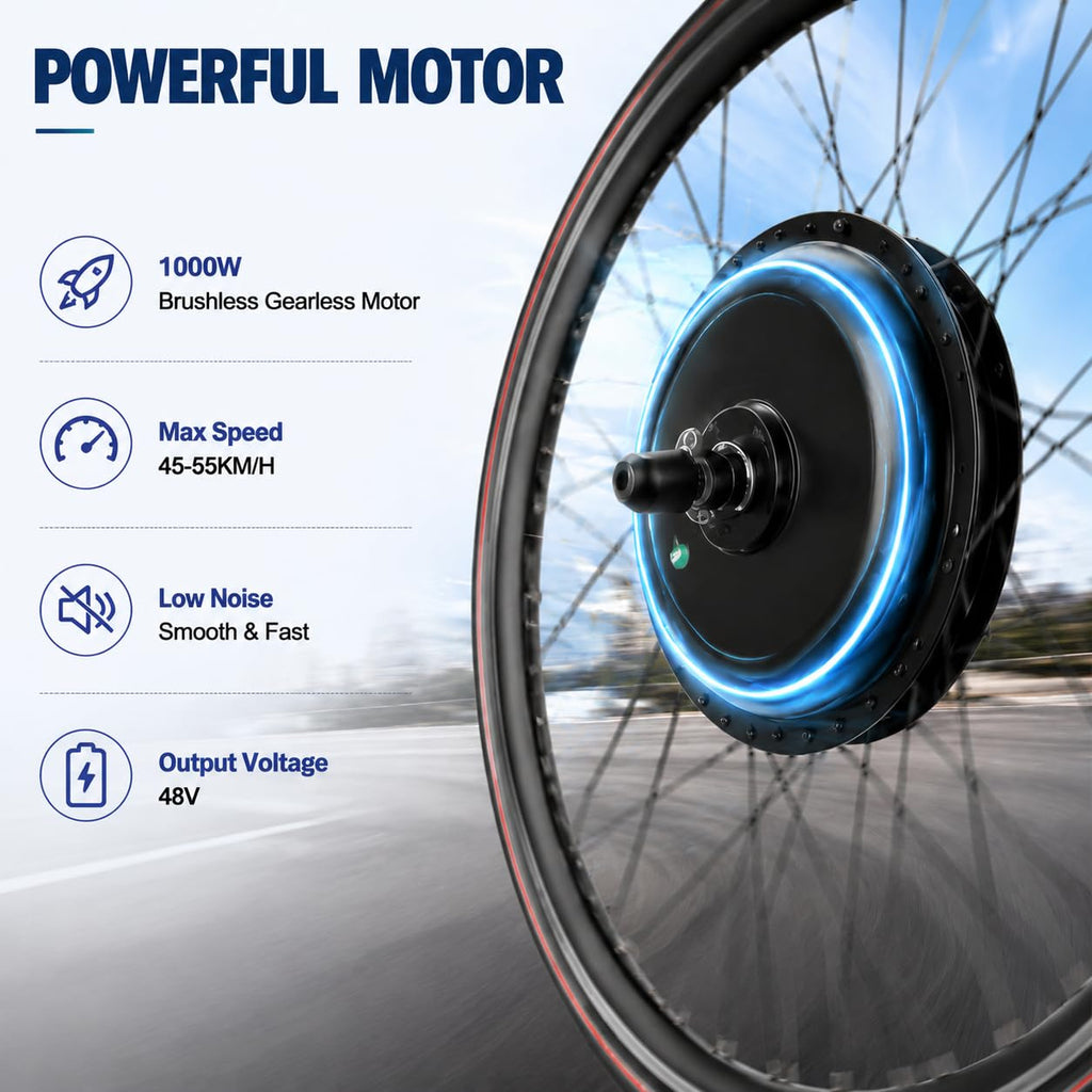 48V 1000W Brushless Front Wheel Electric Bike Conversion Kit Q433160