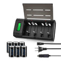6 Pack Rechargeable D Batteries with Charger W55084