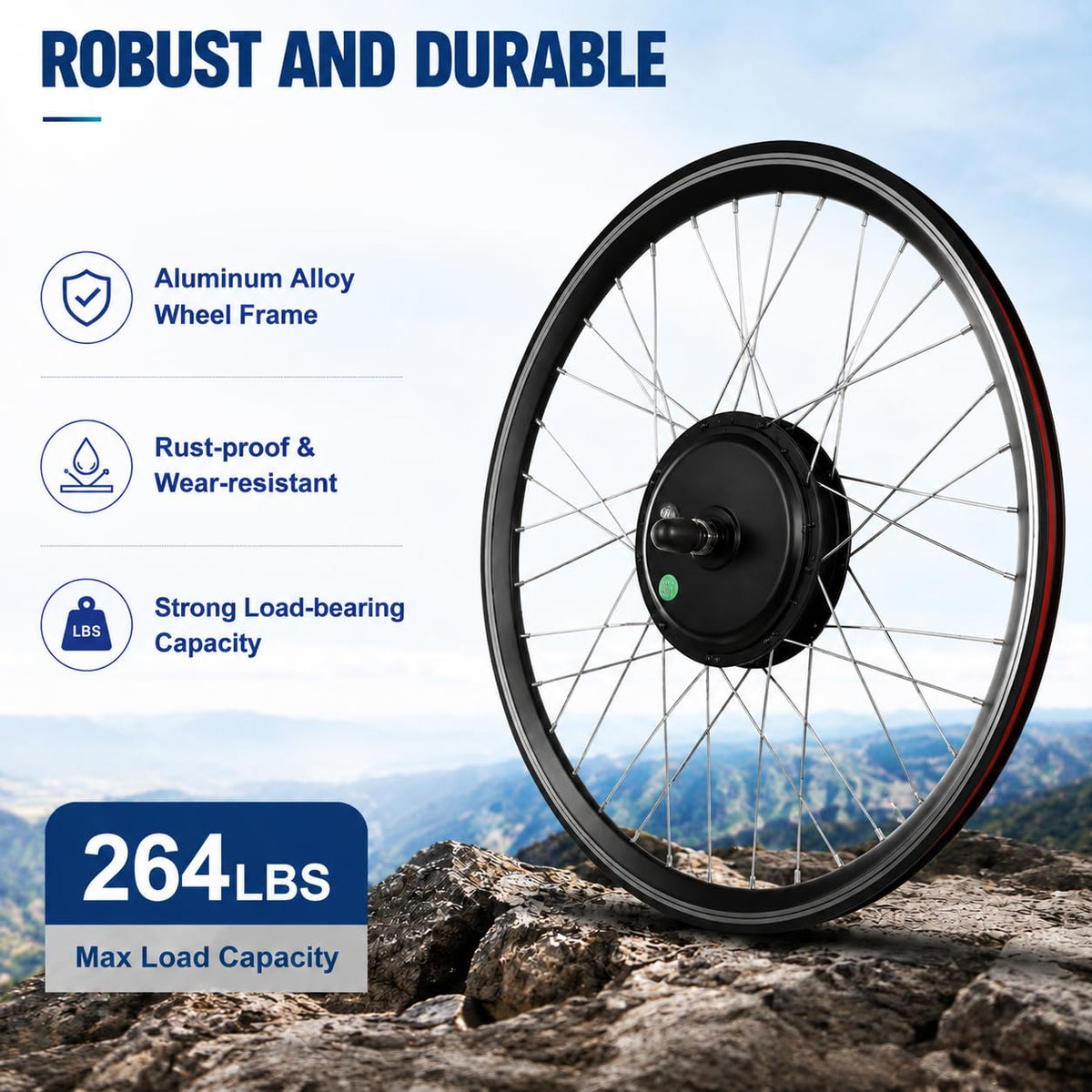 48V 1000W Brushless Front Wheel Electric Bike Conversion Kit Q433160