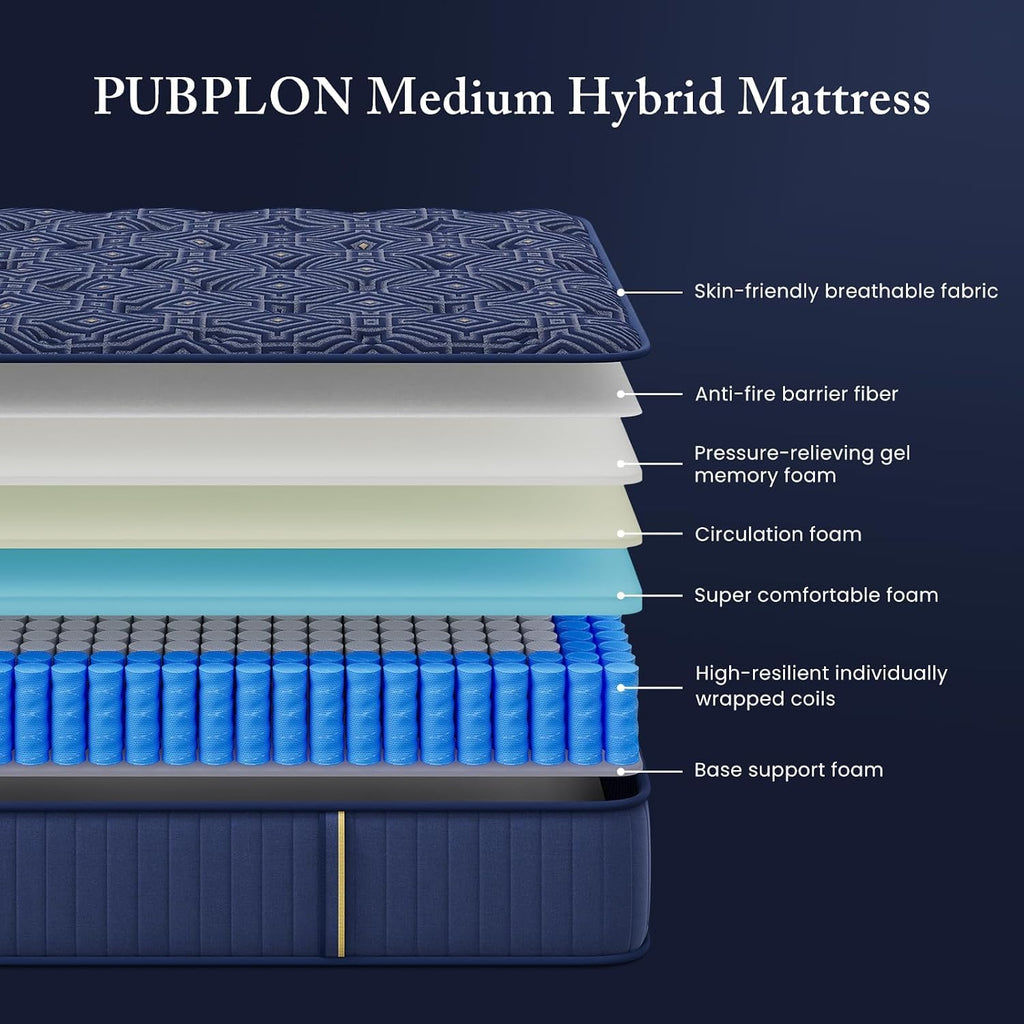 Full Size 12 Inch Medium Firm Gel Memory Foam Mattress W85019