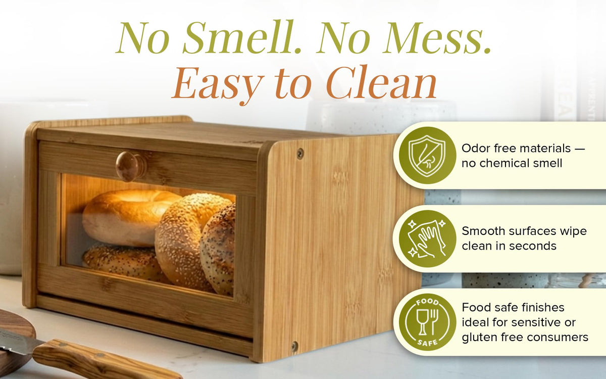 Bamboo Bread Box with Lid Y269736