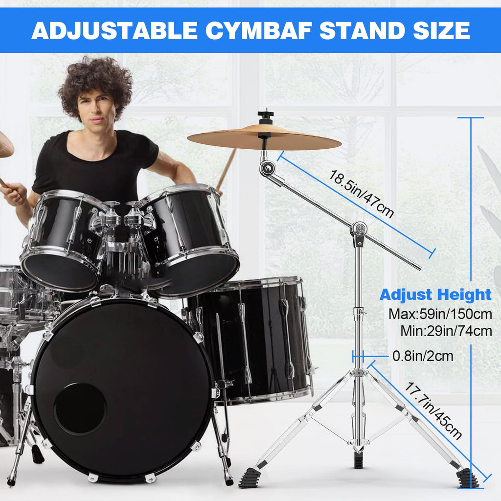 Adjustable Boom Cymbal Stand with Double Braced Legs M23393