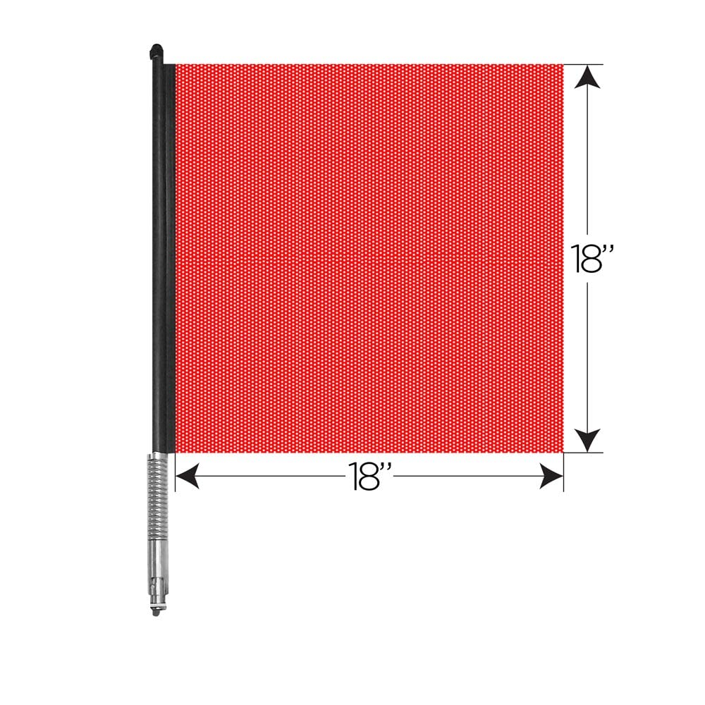 Red 18" x 18" Jersey Mesh Flag with Aluminum Rod & Stainless Steel Spring E5791