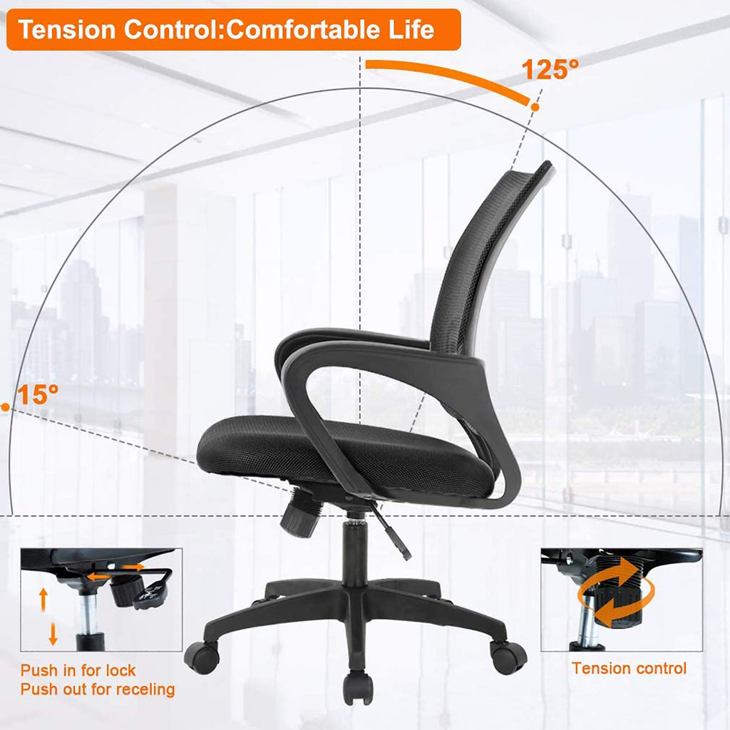 Orange Mesh Ergonomic Office Chair with Lumbar Support C4166