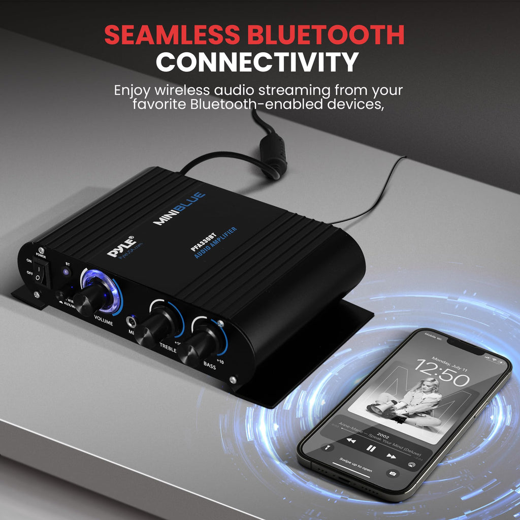90W Dual Channel Mini Portable Power Stereo Sound Receiver F27899